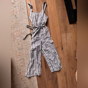 Rachel Zoe Blue and White Striped Linen Garment